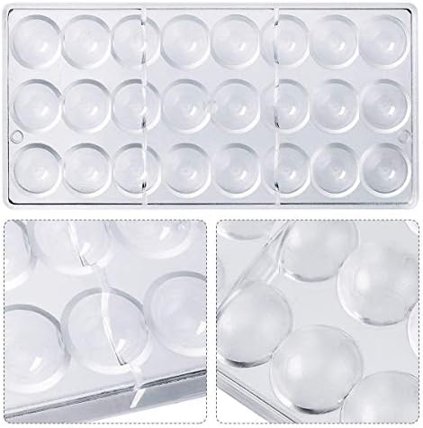 Binchil 24 Holes Semi Sphere Chocolate Mould Polycarbonate Chocolate Bar Half Ball Candy Maker Bakeware