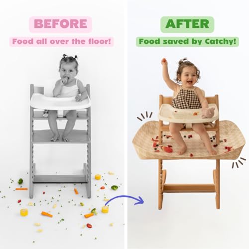 Image of CATCHY - High Chair Food Catcher - Compatible with Stokke Tripp Trapp | High Chair Food Catcher - High Chair Sold Separately - Baby & Toddler Food & Mess Catcher - Under High Chair Accessory