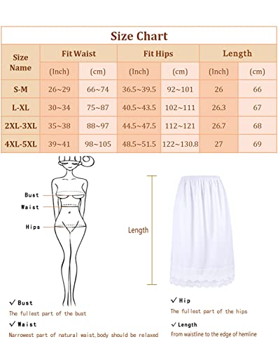 Vintage Skirt Extender For Under Dresses Underskirts Half Slip Knee Length Black S/M #TOP1