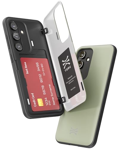 TORU CX HYBRID for Samsung Galaxy S23 Plus Wallet Case | Dual Layer Slim Protective Hard Cover with Hidden 2-Credit Card Slot Holder - Green