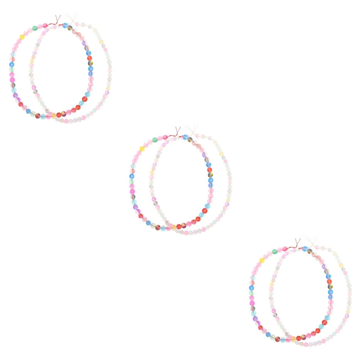 STOBOK Perline Rotonde Matte Cristallo Per Bigiotteria Fai Da Te Di Strisce Di Perline Colorate Per Creare Braccialetti e Collane Artigianali