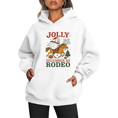 Jolly Christmas Rodeo Hoodie, Coquette Christmas Pullover Hoodie3