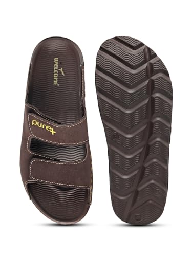 Image of URJO PURE Men's Sliders /Slippers Lightweight Super Flexible Arch Support Durable Anti Skid & Stylish Dailywear Sliders /Slippers for Men (URJO by Welcome)