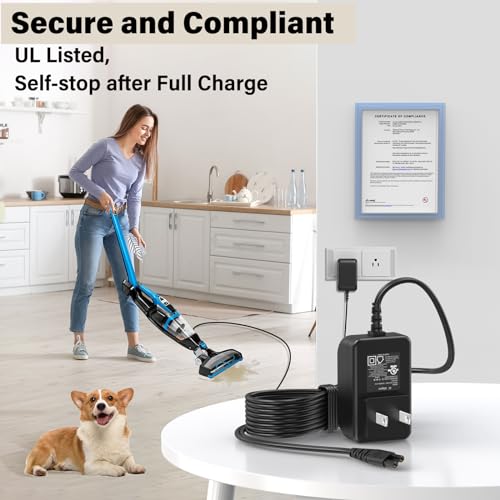 HIENADTOR 14V Charger for Bissell 3061 Featherweight Vacuum Charging Power Cord for Bissell Powerlifter Ion Pet 3191 3190 3191C 3190A 31902 Cordless Stick Vacuum Cleaner Charger Replacement with UL