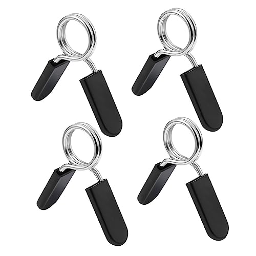 WHAMVOX 4pcs Dumbbell Bars Weightlifting Barbell Clamp Spring Lock Collars for Weight Plates