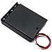 BKAEIMSTWR 4 x AAA Battery Holder with Switch and Screws, 4 x 1.5V AAA Battery Holder Case with Wire and ON/Off Switch，4Slots 4AAA in Parallel Black Plastic Batteries Case
