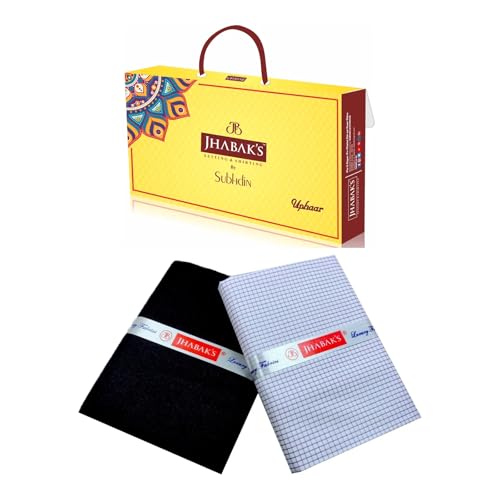 Image of JHABAK'S Unstitched Premium Polyester Checkered Shirt & Trouser Fabric - 2.25 m Shirt Cloth - 1.20 m Pant Piece (Pack of 10)