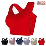 Elimuse BH, Elimuse Mirahug – Ultimativer Lifting- und Formungskorrektur-BH, bequeme Brust- und Rückenstütz-BHs, nahtlose Push-up-BHs, rot, M