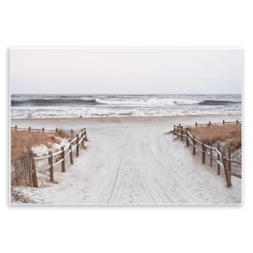 Coastal Beach Waves Foggy, 10 x 15 Inch Mounted Print on Wall Plaque