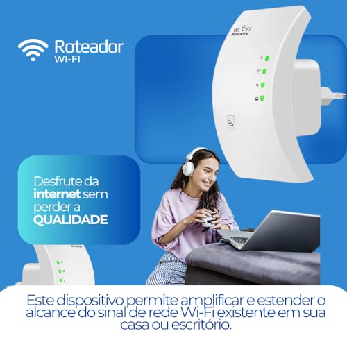 Roteador Wi-Fi Portátil sem fio Branco Repetidor Amplificador de Sinal Wireless 110v/220v (Bivolt) A