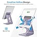 OMOTON Adjustable Tablet Stand for Desk, Upgraded Longer Arms for Greater Stability, T2 Tablet Holder with Hollow Design for Bigger Sized Phones and Tablets Such as iPad Pro/Air/Mini, Purple