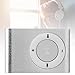 Mini Player, Portable MP3 Player Aluminum Alloy Digital Media Player MiniMP3 BackClip Player with Earphone and USB Cable(Silver)