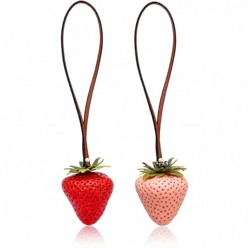 choice of all Strawberry Bag Charm Strawberry Keychain for Women Cute Fruit Purse Charm Handbag Backpack Accessories Gift
