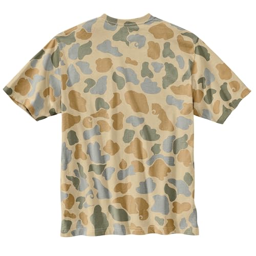 Carhartt Men's 106894 Relaxed Fit Lightweight Short-Sleeve Pocket Camo Logo Gra2