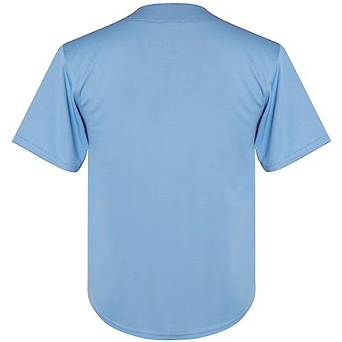 Ayoubaus Camiseta de beisebol juvenil em branco, camiseta infantil de manga curta, Azul-claro, M