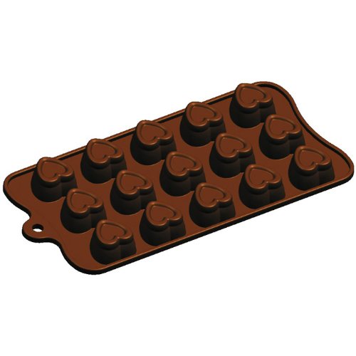 NY Cake Edge Heart Silicone Chocolate Mold, 15 Cavities