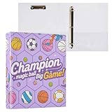 Ball Game Goal Purple Pattern 1.5" Binders 3-Rings Binder with Pockets 2 Pack Office Binder 200 Sheets