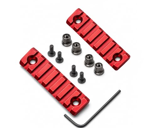 Gotical 2-Pack 7 Slots Single Picatinny Rail Aluminum Finished Red