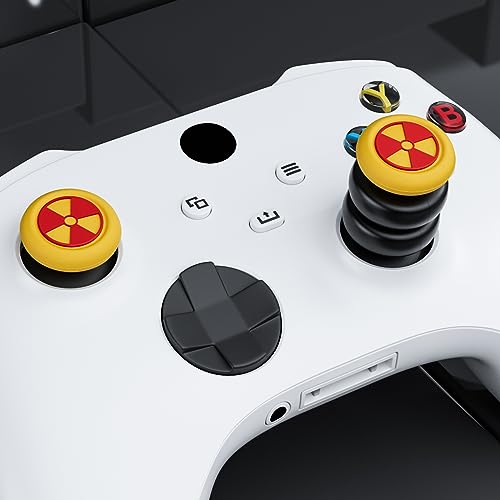 Image of PlayRealm NO FALLING OFF Thumbstick Extender & Silicone Grip Cover 2 Sets for Xbox Series X /S & Xbox One S /X Controller(Radiation Yellow)