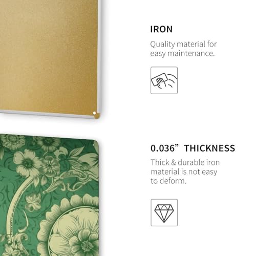 Imprimé floral vintage d'exception sur peinture en métal vert