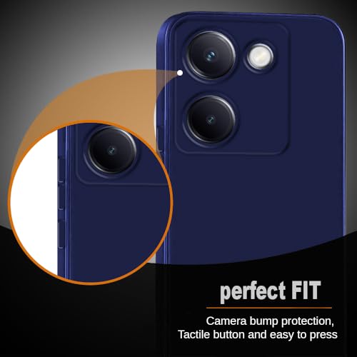 Image of Back Cover for Vivo Y200 Pro 5G / Y300 Plus 5G | Full Camera Protection | Premium Liquid Silicon Case | Flexible Bumper Case for Vivo Y200 Pro 5G / Y300 Plus 5G (Dark Blue)