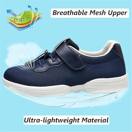 Orthopaedic Diabetic Shoes, Mens Fattening and Widening Breathable Feet Edema Adjustable Diabetic Shoes, Anti-Slip Easy-Close Orthopedic Walking Sneakers, for Swollen Plantar Fasciitis3