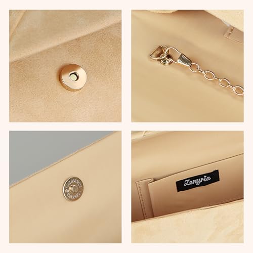 Image of Women Faux Suede Bow Evening Clutch Bags Formal Party Clutch Wedding Party Purse Prom Clutch | Faux Suede