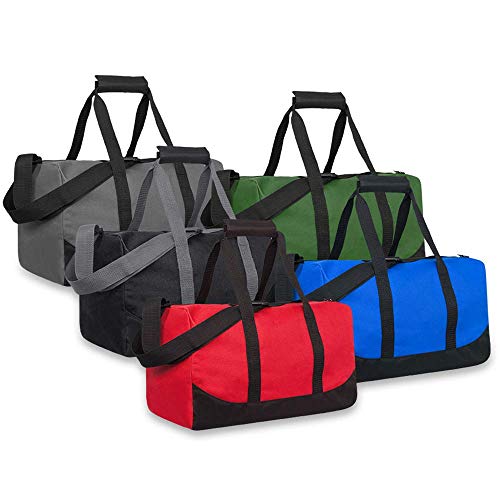 Image of 30 Liter, 17 Inch Canvas Duffle Bags for Men and Women - Travel Weekender Overnight Carry-On Shoulder Duffel Tote Bags (Green)