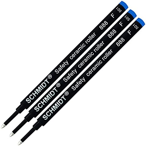 3 Pack - Blue Fine Tip Schmidt 888 Rollerball Refill