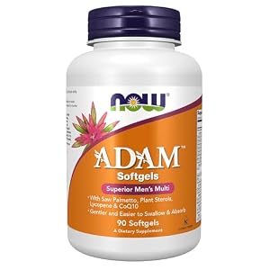 NOW Supplements, ADAM™ Men’s Multivitamin with Saw Palmetto, Plant Sterols, Lycopene & CoQ10, 90 Softgels