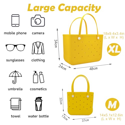 Large Rubber Beach Bag, Waterproof Travel Tote bag for Women Outdoor Beach Tote Washable Big Bag Open Handbag3