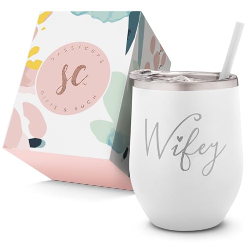 Engraved Wifey Stainless Steel Wine Tumbler