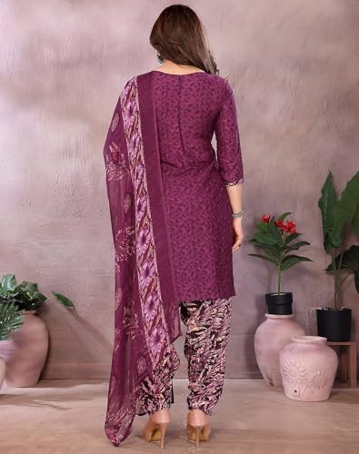 Image of Yashika Unstiched Crepe dress materials | Crepe Salwar Suit for women with dupatta | suit material for women unstitched