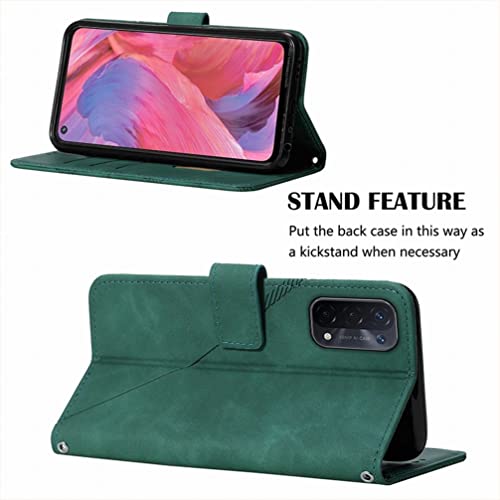 Klapber Phone Case for OPPO A74 5G Leather Wallet Case with Card Slot Holster & Kickstand Protective Bumper Soft TPU Silicone Shell Cover for OPPO A74 5G - Image 2
