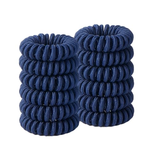 QIUTIMIY 12PCS Spiral Hair Ties Women Coil Hair Ties Ponytail Holder(Cloth Color8)