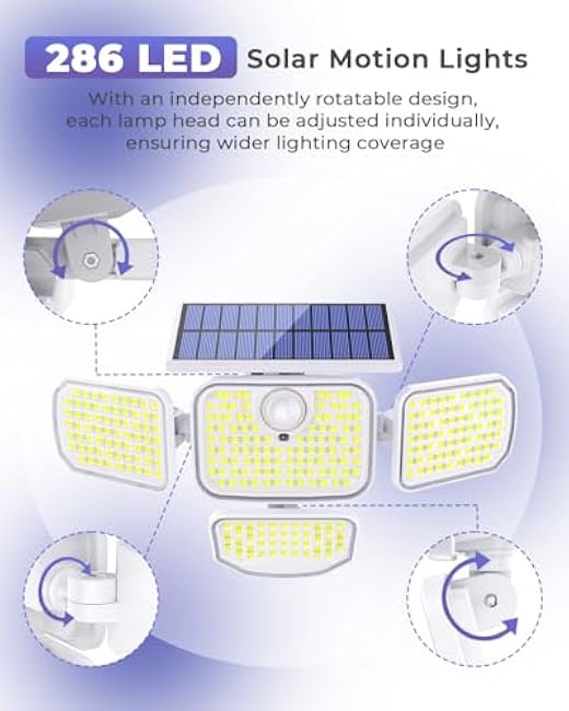 FREECUBE Motion Sensor Outdoor Lights 4 Heads White 2 Pack