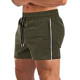 [Manatsulife] ショートパンツ ハーフパンツ メンズ ジム用 筋トレ 吸汗速乾 軽量 三分丈 薄手 涼しい 織布 ビーチパンツ ボトムス 夏 DK11 (3XL, グリーン)