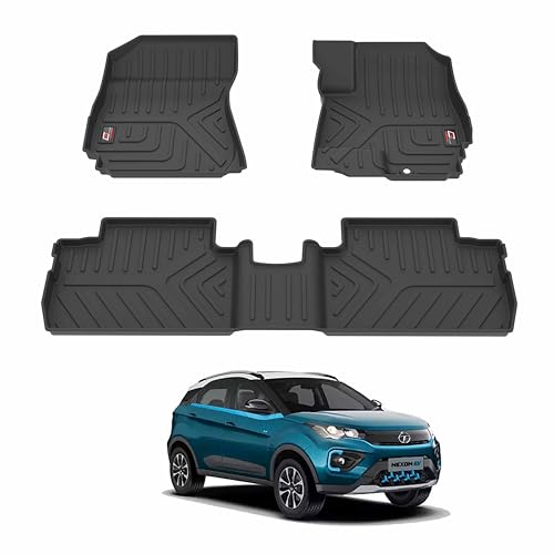 Image of GFX Tpv Car Mats Floor Premium Life Long Foot Mats (After-Market) Compatible for Petrol and Diesel with Nexon (2022) Onwards (Black) Manual