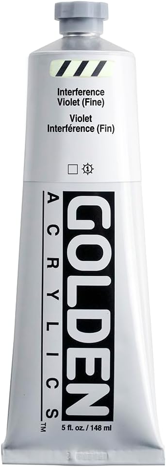 GOLDEN Heavy Body Acrylics, Interference Violet (Fine), 5 fl. oz. Tube, Professional Acrylic Paint, Transparent