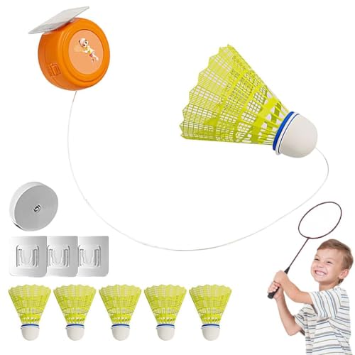 Proberos® Indoor Badminton Trainer, Childrens Indoor Badminton Toys, Childrens Sports Toys, self-Adhesive Hanging Badminton Trainer Reaction Trainer Set with 6 badmintons (Without Racket) (B0CNX2T3CF) Amazon Price History, Amazon Price Tracker