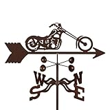 EZ Vane Steel Chopper Motorcycle Weathervane 21” Height, Includes Metal Roof Mount, Wind Cups & Brackets | Hand-Crafted and Family-Owned, Made in The USA with Triple Powder Coating, Limited