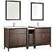 Fresca Cambridge 72" Antique Coffee Double Sink Traditional Bathroom Vanity w/Mirrors