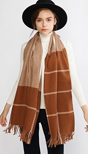 RIIQIICHY Winter Scarfs for Women Pashmina Shawls and Wraps for Evening Dresses Warm Blanket Scarf Plaid Oversized Scarves4