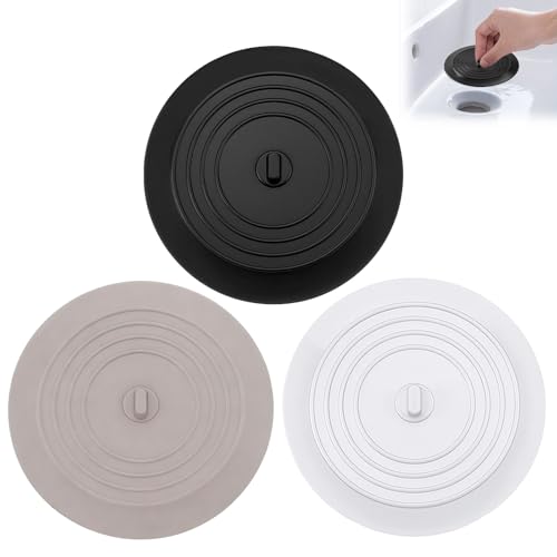 Zyluniy Bouchon Baignoire Silicone, 3 Pièces Bouchon de Vidange Bouchon Baignoire Universel, Bouchon Evier de Cuisine, Lavabo Salle de Bain, Bouchon de Baignoire pour Douche, Baignoire, Lavabo, Evier