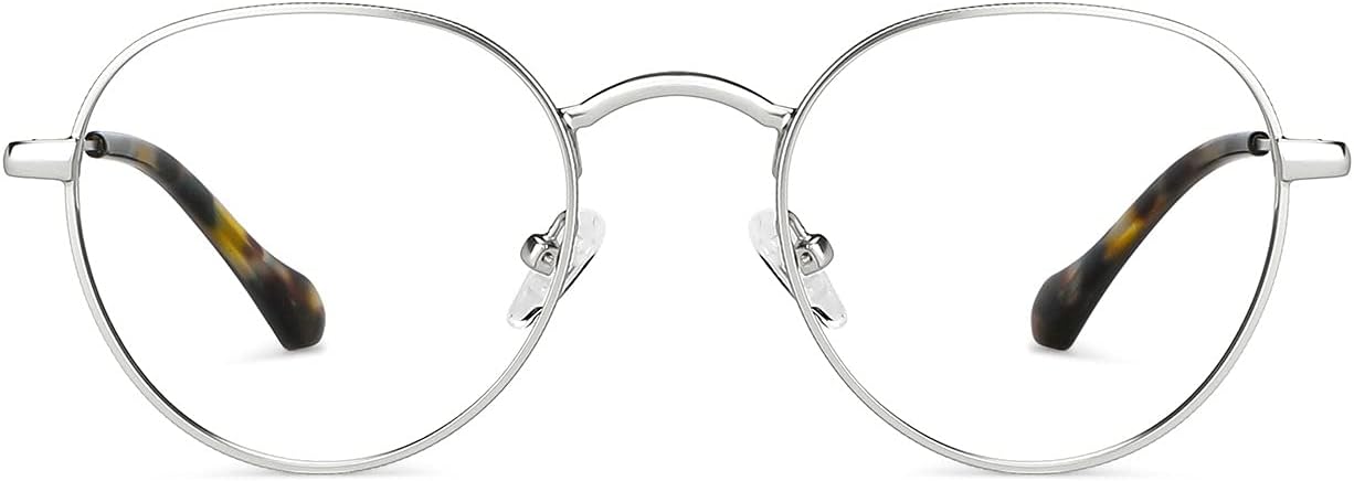 | Zero Power Bluecut & Antiglare Computer Eyeglasses | Full Rim Round | For Men & Women | Small | LB E14131