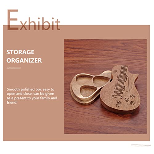 Guitar Wood Picks Opbergdoos: Gitaarvormige Ukulele Pick Container Voor Guitar Standard Picks Small Item Organizer… - Image 7