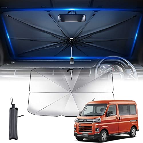 【2023新登場 10本骨 】汎用機種 ダイハツ 新型アトレー S700系 Atrai 6代目 HIJET 11代目 S700V/S710V 令和3年12月-現行 に適用 サンシェード 車 サンシェード 傘型 7層 UVカット紫外線遮蔽 折り畳み式 車用フ