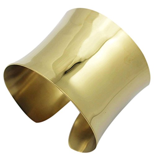 COUYA High Polished Stainelss Steel Gold Plated Luxury Wide Arm Cuff Bangle Bracelets for Women