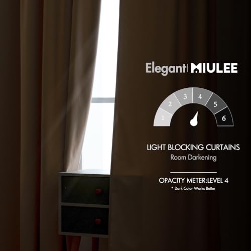 Image of MIULEE Velvet Curtains 52x96 inches 2 Panels Camel Beige Blackout Curtains | Luxury, Bedroom Living Room, Thermal Insulated, Super Soft Window Drapes, Rod Pocket & Back Tab