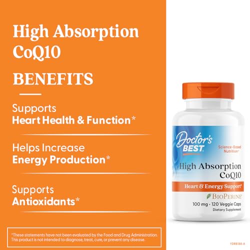 Image of Doctor's Best High Absorption CoQ10 with Bioperine, 100 mg (120 Veggie Caps)